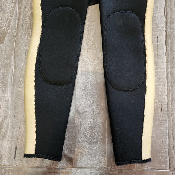 Fathom Womens Wetsuit Black & Yellow Sealflex Size Small Padded Knees - Picture 5 of 12